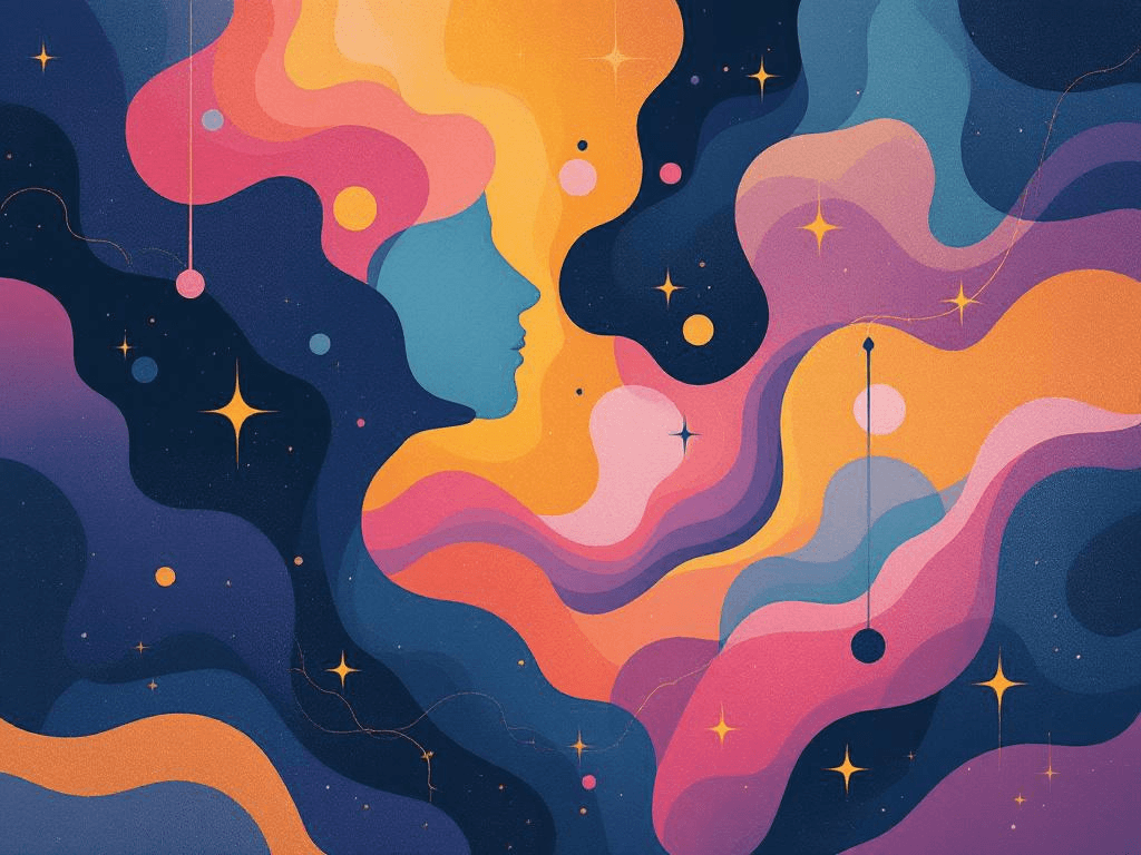 A professional abstract illustration representing the concept of Thinking Through the Edits in Psychedelics and Microdosin...