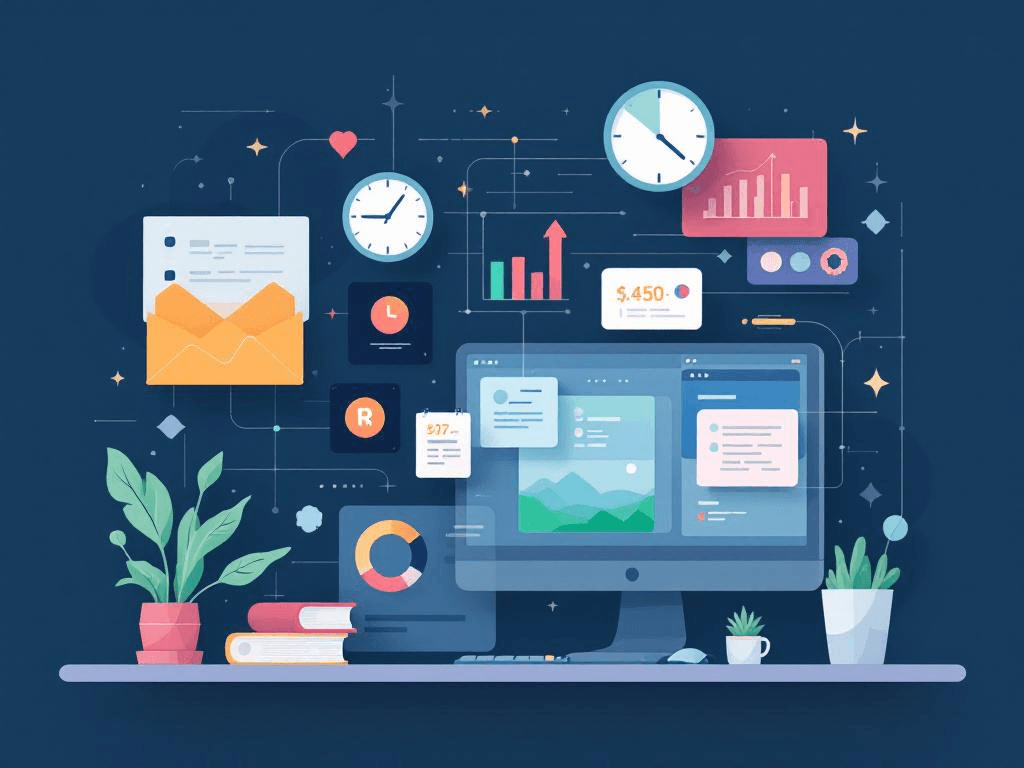 A professional abstract illustration representing the concept of Time Blocking: The Architect's Approach to Productivity i...