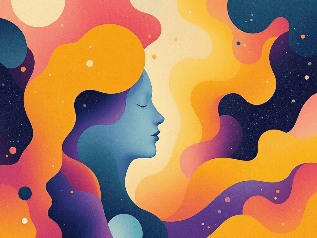A professional abstract illustration representing the concept of Why that question matters in Psychedelics and Microdosing