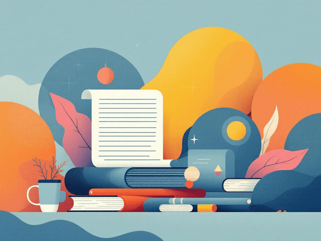 A professional abstract illustration representing the concept of Revision Strategy in Productivity Systems