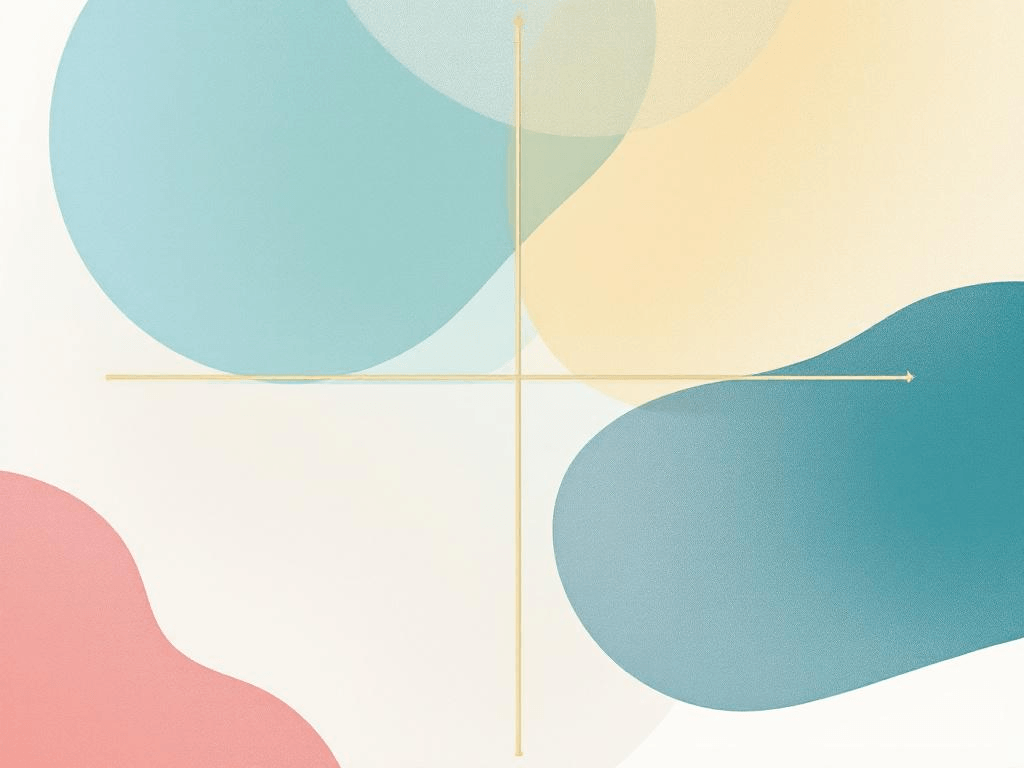A professional abstract illustration representing the concept of The Four Quadrants Explained in Productivity Systems